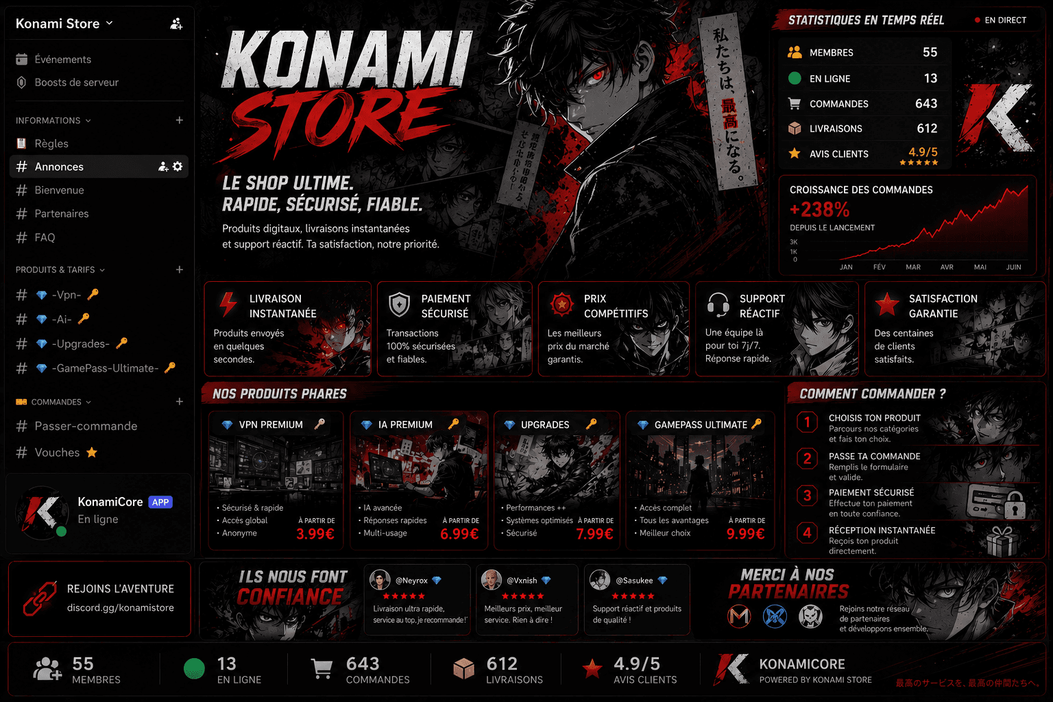 Aperçu du projet Konami Store